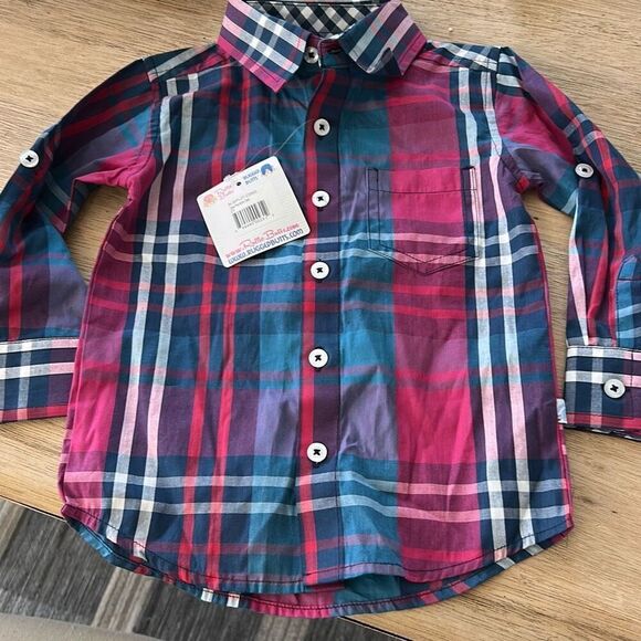 NWT ruffle butts rugged butts mattress play at long sleeve button down shirt 2T - Picture 1 of 5